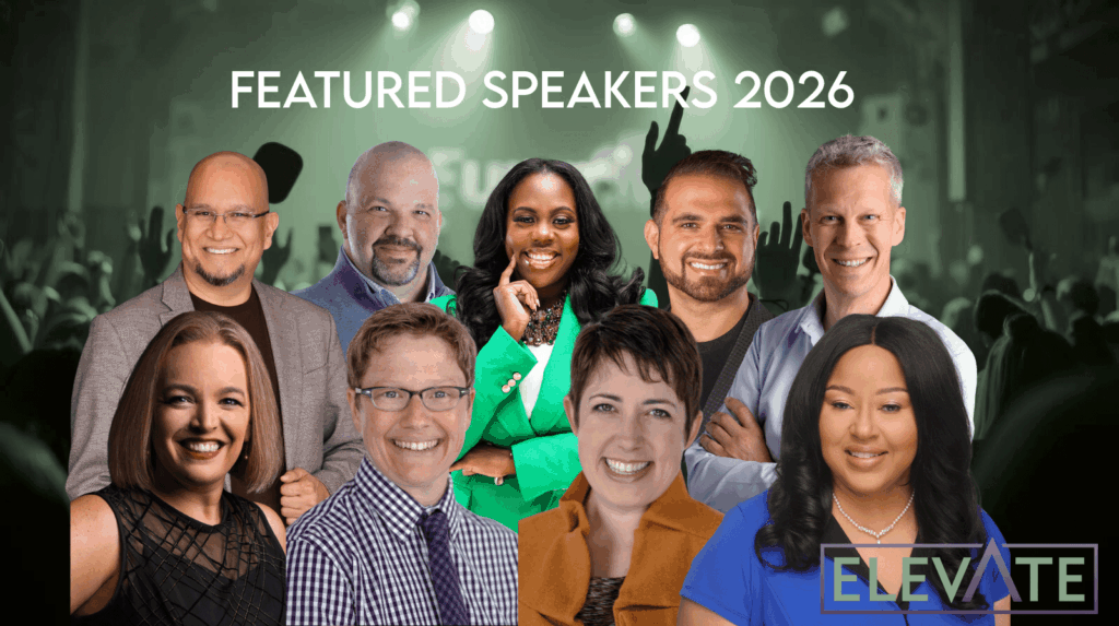 Lineup of professional headshots of speakers who will present at the Elevate Conference 2026